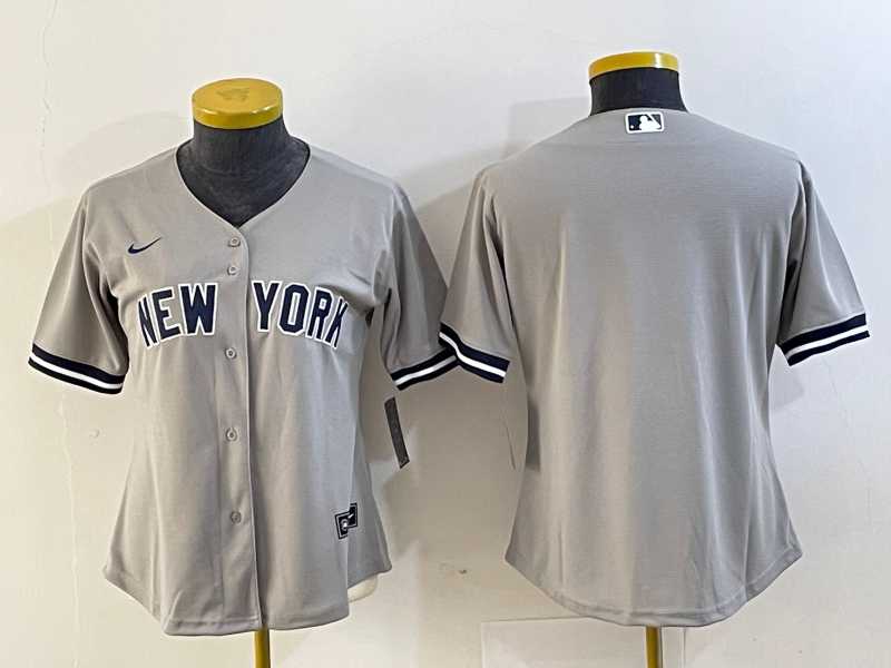Womens New York Yankees Blank Gray Stitched MLB Cool Base Nike Jersey->mlb womens jerseys->MLB Jersey